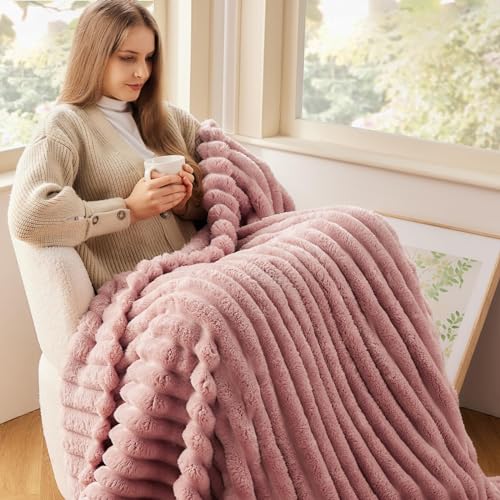 Super Soft Throw Blanket Pink Premium