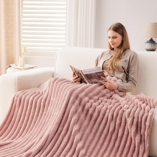 Super Soft Throw Blanket Pink Premium