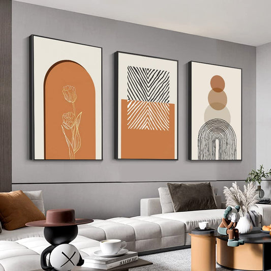 3 Panels Framed Abstract Wall Art