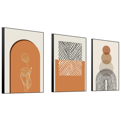 3 Panels Framed Abstract Wall Art