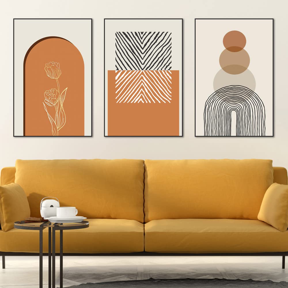 3 Panels Framed Abstract Wall Art