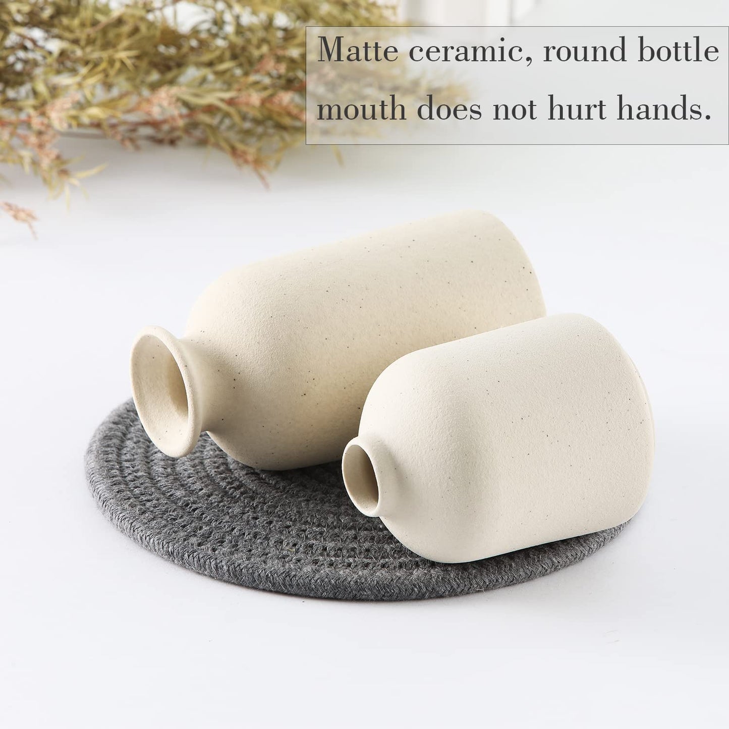 Beige Ceramic vase Set-3