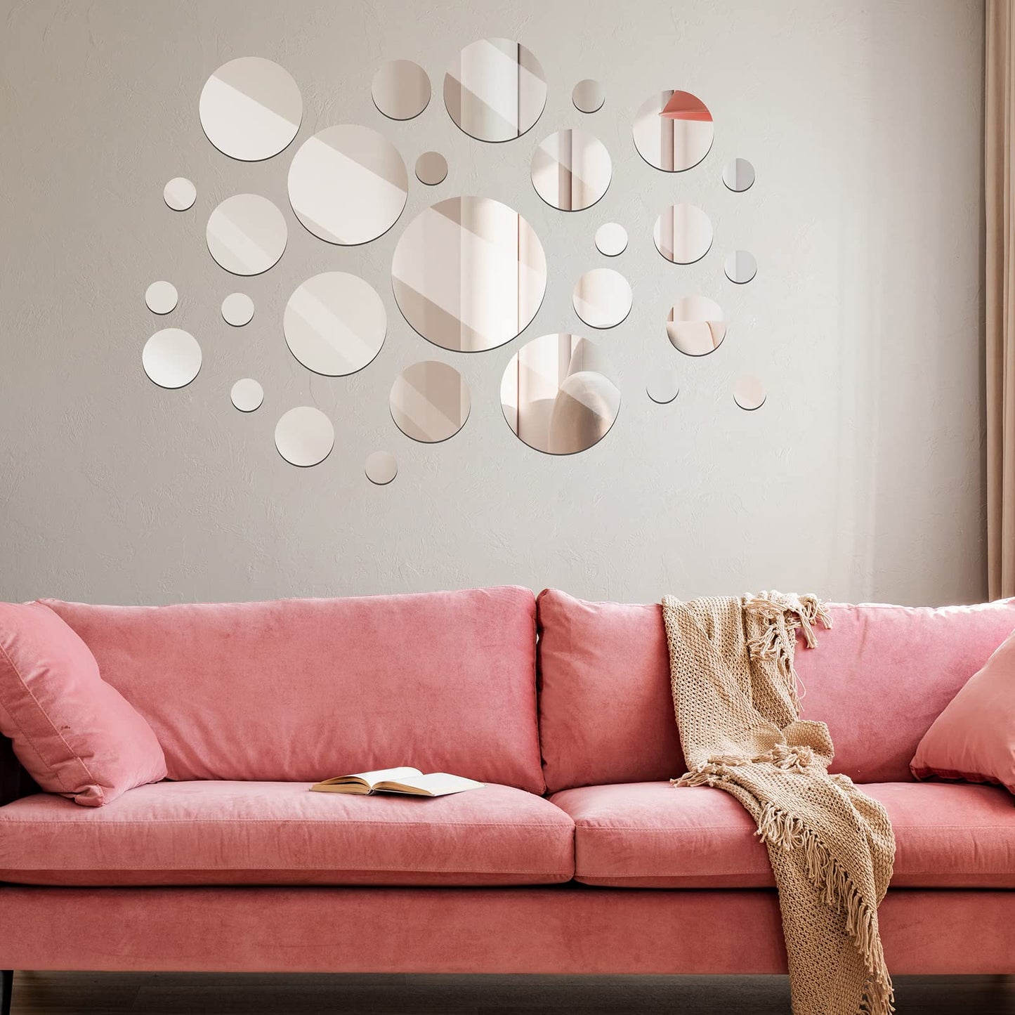 Real Glass Round Mirror Tiles