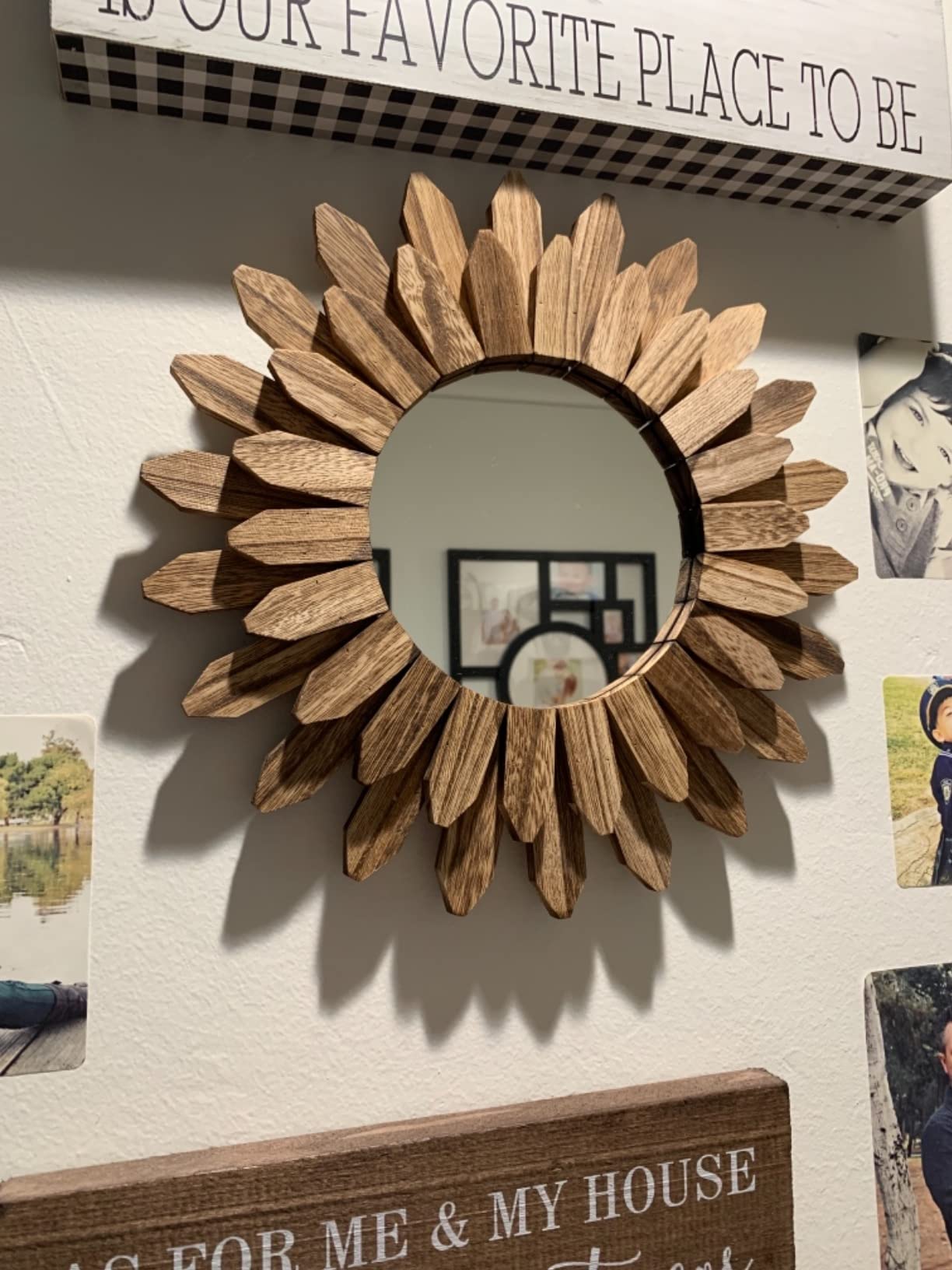 Wall Mirror Decorative Rustic Wood