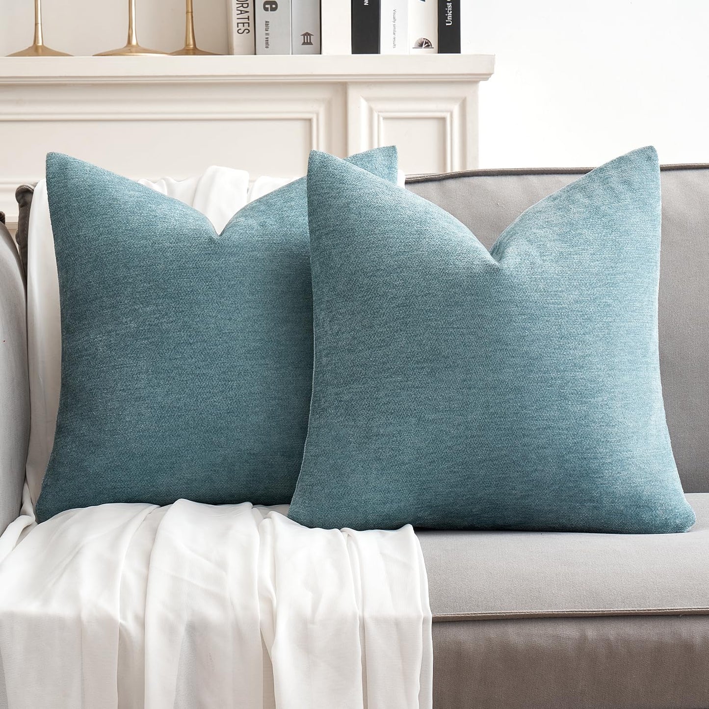 Pack of 2 Blue Gray Decorative Pillow