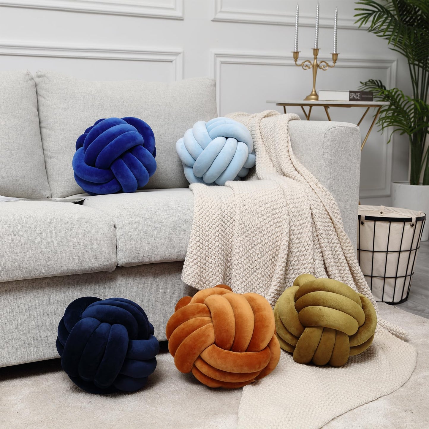 Knot Pillows Ball Round Throw Pillows