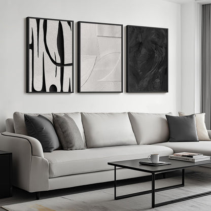 Black and White Abstract Wall Art