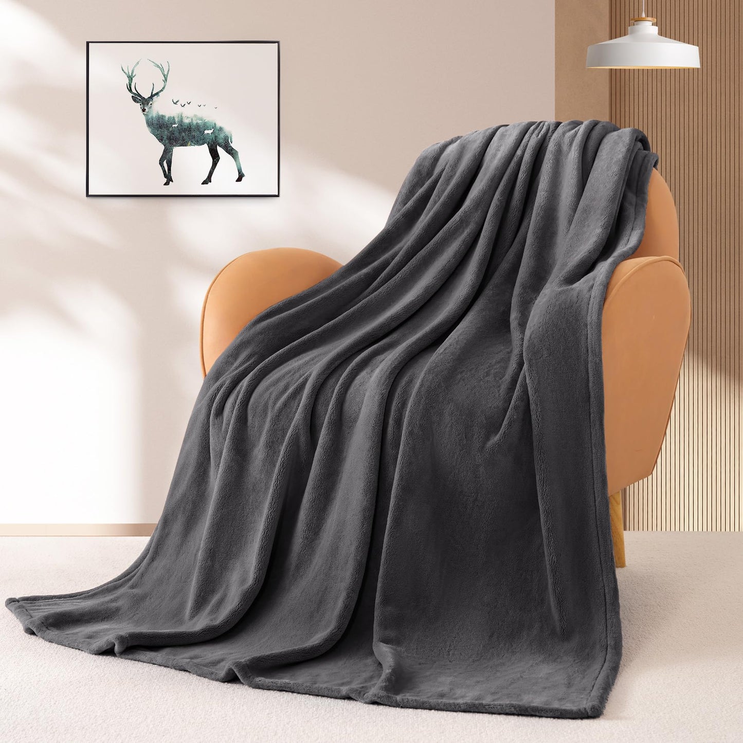 Fleece Throw Blanket for Sofa or Bed